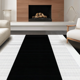 Ultra Soft Area Rug, Non Slip, Stain Resistant, Washable Area Rugs for Living Room, Bedroom, Timeless Vintage Striped Elegance(Black)