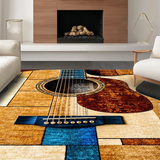 Ultra Soft Area Rug, Non Slip, Stain Resistant, Washable Area Rugs for Living Room, Bedroom, Contemporary Musical Notes Design(Brown)