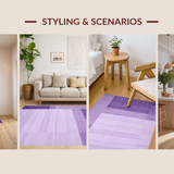 Ultra Soft Area Rug, Non Slip, Stain Resistant, Washable Area Rugs for Living Room, Bedroom, Stylish Textured Lilac Ensemble(Purple)