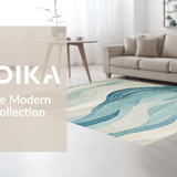 Ultra Soft Area Rug, Non Slip, Stain Resistant, Washable Area Rugs for Living Room, Bedroom, Oceanic Serenity Rug with Coastal Shell Motifs and Wave Line Artwork(Beige)