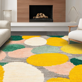 Ultra Soft Area Rug, Non Slip, Stain Resistant, Washable Area Rugs for Living Room, Bedroom, Lively Decorative Floral Arrangement(Yellow)