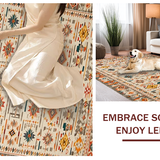 Ultra Soft Area Rug, Non Slip, Stain Resistant, Washable Area Rugs for Living Room, Bedroom, Cozy Modern Tiled Aesthetic(Orange)