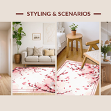 Ultra Soft Area Rug, Non Slip, Stain Resistant, Washable Area Rugs for Living Room, Bedroom, Tranquil Blossom Petal Harmony(Pink)