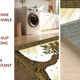 Ultra Soft Area Rug, Non Slip, Stain Resistant, Washable Area Rugs for Living Room, Bedroom, Cozy Abstract Nature Expressions(Gold)