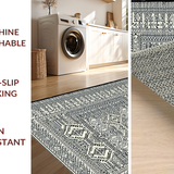 Ultra Soft Area Rug, Non Slip, Stain Resistant, Washable Area Rugs for Living Room, Bedroom, Vibrant Ethnic Diamond Patterns(Gray)