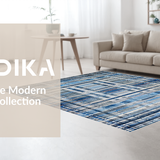 Ultra Soft Area Rug, Non Slip, Stain Resistant, Washable Area Rugs for Living Room, Bedroom, Modern Stripe Carpet(Blue)