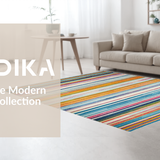 Ultra Soft Area Rug, Non Slip, Stain Resistant, Washable Area Rugs for Living Room, Bedroom, Dynamic Contemporary Woven Stripe Motif(Yellow)