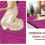 Ultra Soft Area Rug, Non Slip, Stain Resistant, Washable Area Rugs for Living Room, Bedroom, Feminine Blush Animal Print Aesthetic(Pink)
