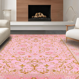 Ultra Soft Area Rug, Non Slip, Stain Resistant, Washable Area Rugs for Living Room, Bedroom, Sophisticated Diamond Trellis Aesthetic(Pink)