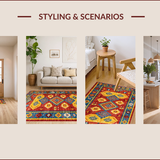 Ultra Soft Area Rug, Non Slip, Stain Resistant, Washable Area Rugs for Living Room, Bedroom, Rustic Abstract Color Splash(Red)