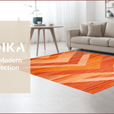 Ultra Soft Area Rug, Non Slip, Stain Resistant, Washable Area Rugs for Living Room, Bedroom, Vibrant Shaggy Abstract Aesthetic(Orange)