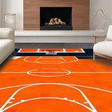 Ultra Soft Area Rug, Non Slip, Stain Resistant, Washable Area Rugs for Living Room, Bedroom, Bold Orange Sphere with Athletic Flair(Orange)