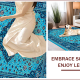 Ultra Soft Area Rug, Non Slip, Stain Resistant, Washable Area Rugs for Living Room, Bedroom, Vintage Medallion Blue Living Room Stain-Resistant Carpet(Blue)