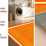 Ultra Soft Area Rug, Non Slip, Stain Resistant, Washable Area Rugs for Living Room, Bedroom, Engaging Round Alphabetical Delight(Orange)