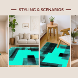 Chic Low Key Abstract Motif(Blue)