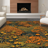 Ultra Soft Area Rug, Non Slip, Stain Resistant, Washable Area Rugs for Living Room, Bedroom, Rustic Soft Textured Motif(Orange)
