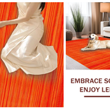 Ultra Soft Area Rug, Non Slip, Stain Resistant, Washable Area Rugs for Living Room, Bedroom, Transitional Deep Orange Palette(Orange)