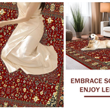 Ultra Soft Area Rug, Non Slip, Stain Resistant, Washable Area Rugs for Living Room, Bedroom, Timeless Antique Medallion Aesthetic(Red)