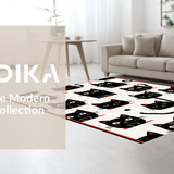 Ultra Soft Area Rug, Non Slip, Stain Resistant, Washable Area Rugs for Living Room, Bedroom, Cute Animal Character Bath Decor(Black)