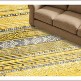 Ultra Soft Area Rug, Non Slip, Stain Resistant, Washable Area Rugs for Living Room, Bedroom, Stylish Earthy Toned Geometric Art(Gold)