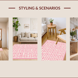 Ultra Soft Area Rug, Non Slip, Stain Resistant, Washable Area Rugs for Living Room, Bedroom, Preppy Pastel Bow Aesthetic(Pink)