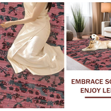 Ultra Soft Area Rug, Non Slip, Stain Resistant, Washable Area Rugs for Living Room, Bedroom, Cute Pink Ribbon and Cherry Bomb Rug Design(Pink)
