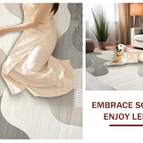 Ultra Soft Area Rug, Non Slip, Stain Resistant, Washable Area Rugs for Living Room, Bedroom, Soft Neutral Textured Layers(Beige)