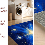 Ultra Soft Area Rug, Non Slip, Stain Resistant, Washable Area Rugs for Living Room, Bedroom, Vibrant Cosmic Abstract Aesthetic(Blue)