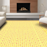 Ultra Soft Area Rug, Non Slip, Stain Resistant, Washable Area Rugs for Living Room, Bedroom, Vibrant Round Patterned Delight(Yellow)