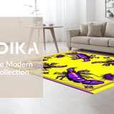 Ultra Soft Area Rug, Non Slip, Stain Resistant, Washable Area Rugs for Living Room, Bedroom, Whimsical Seasonal Celebration Design(Yellow)