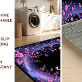 Ultra Soft Area Rug, Non Slip, Stain Resistant, Washable Area Rugs for Living Room, Bedroom, Serene Garden-Inspired Atmosphere(Purple)