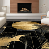 Ultra Soft Area Rug, Non Slip, Stain Resistant, Washable Area Rugs for Living Room, Bedroom, Luxurious Textured Abstract Motif(Gold)