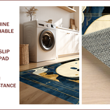 Ultra Soft Area Rug, Non Slip, Stain Resistant, Washable Area Rugs for Living Room, Bedroom, Tranquil Circular Harmony Design(Gold)
