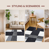 Contemporary Plush Geometric Style(Black)