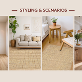 Ultra Soft Area Rug, Non Slip, Stain Resistant, Washable Area Rugs for Living Room, Bedroom, Elegant Western-Style Print(Beige)