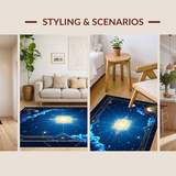 Ultra Soft Area Rug, Non Slip, Stain Resistant, Washable Area Rugs for Living Room, Bedroom, Dreamy Astral Watercolor Style(Blue)