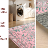 Ultra Soft Area Rug, Non Slip, Stain Resistant, Washable Area Rugs for Living Room, Bedroom, Luxurious Pastel Bloom Textures(Pink)