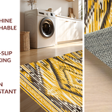 Ultra Soft Area Rug, Non Slip, Stain Resistant, Washable Area Rugs for Living Room, Bedroom, Sophisticated Geometric Trellis Style(Yellow)