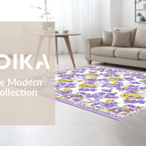 Ultra Soft Area Rug, Non Slip, Stain Resistant, Washable Area Rugs for Living Room, Bedroom, Whimsical Lavender Blooming Style(Purple)