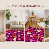 Ultra Soft Area Rug, Non Slip, Stain Resistant, Washable Area Rugs for Living Room, Bedroom, Lively Motivational Textured Design(Purple)