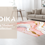 Ultra Soft Area Rug, Non Slip, Stain Resistant, Washable Area Rugs for Living Room, Bedroom, Sophisticated Rose Gold Brush Strokes(Pink)