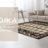 Ultra Soft Area Rug, Non Slip, Stain Resistant, Washable Area Rugs for Living Room, Bedroom, Tribal Chic Earthy Aesthetic(Gray)