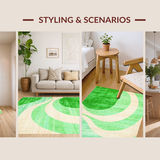 Elegant Light Green Geometric Motif(Green)