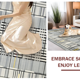Ultra Soft Area Rug, Non Slip, Stain Resistant, Washable Area Rugs for Living Room, Bedroom, Sleek Geometric Grey Tones(Gray)