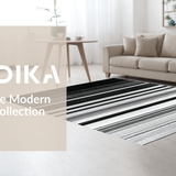 Ultra Soft Area Rug, Non Slip, Stain Resistant, Washable Area Rugs for Living Room, Bedroom, Striped Welcome Rug with Modern Bands, Bold Contrast Lines, Flat Weave Pattern(Black)
