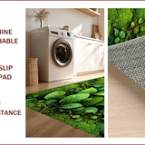 Ultra Soft Area Rug, Non Slip, Stain Resistant, Washable Area Rugs for Living Room, Bedroom, leaf shag bathroom mat(Green)