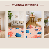 Ultra Soft Area Rug, Non Slip, Stain Resistant, Washable Area Rugs for Living Room, Bedroom, Soft Ocean Inspired Entryway Rug for Modern Homes(Pink)