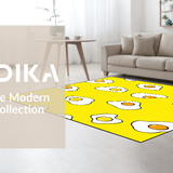 Ultra Soft Area Rug, Non Slip, Stain Resistant, Washable Area Rugs for Living Room, Bedroom, Cute Animated Food Theme(Yellow)