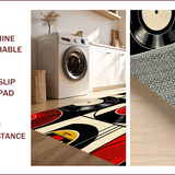 Ultra Soft Area Rug, Non Slip, Stain Resistant, Washable Area Rugs for Living Room, Bedroom, Farmhouse Record Outdoor Mat with Nostalgic Design(Red)