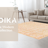 Ultra Soft Area Rug, Non Slip, Stain Resistant, Washable Area Rugs for Living Room, Bedroom, Contemporary Peach Carpet Boasting Gold Circular Motifs And Fine Line Details(Beige)